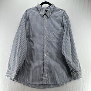 Lauren Ralph Lauren Shirt Mens 2XL Button Down Stretch Fabric Striped Blue White